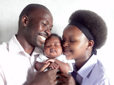 Peter and family.  Rusinga, Kenya.