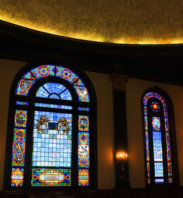Windows at the Free Synagogue of Flushing in Queens, NYC