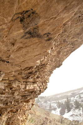 Bighorn Sheep Charcoal Pictograph-Painted Coulee, MT