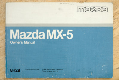 Mazda MX-5 Owner's Manual