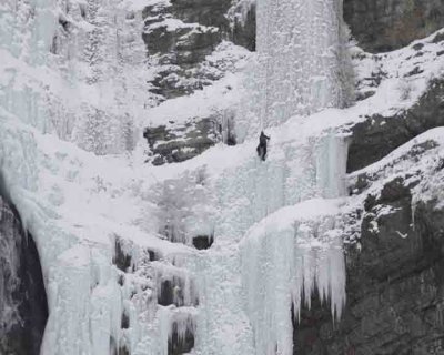 On the ice-Bridal Veil Falls