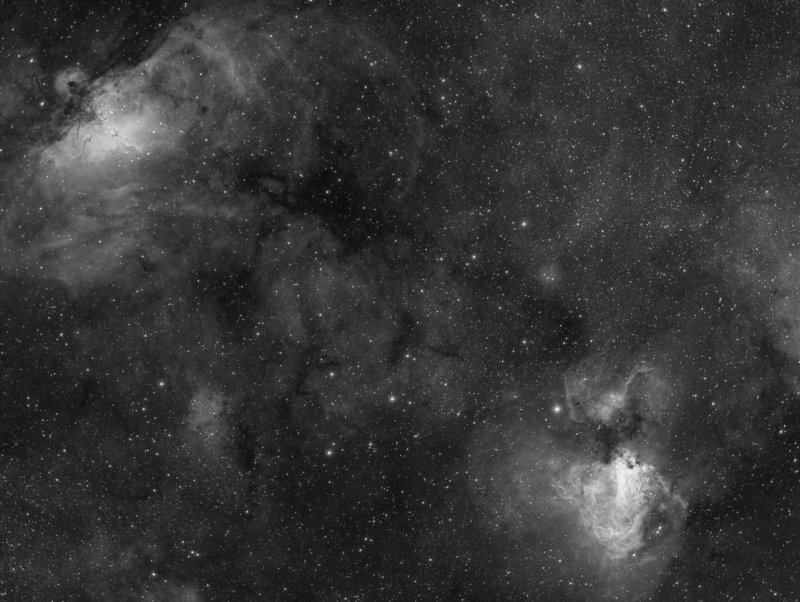 M16 - M17 Region in Ha