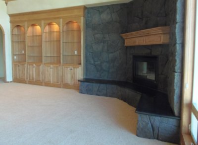 living room built in-fireplace