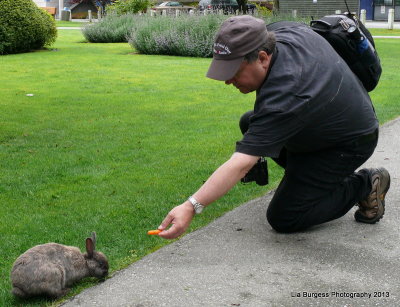 Eric, feeding a Rabbit