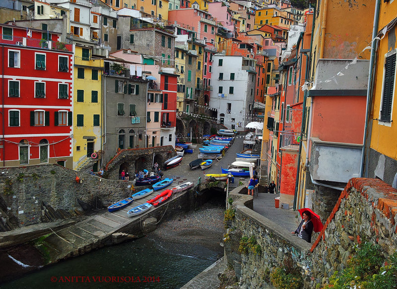 Rainy day in Riomaggiore, Cinque Terre