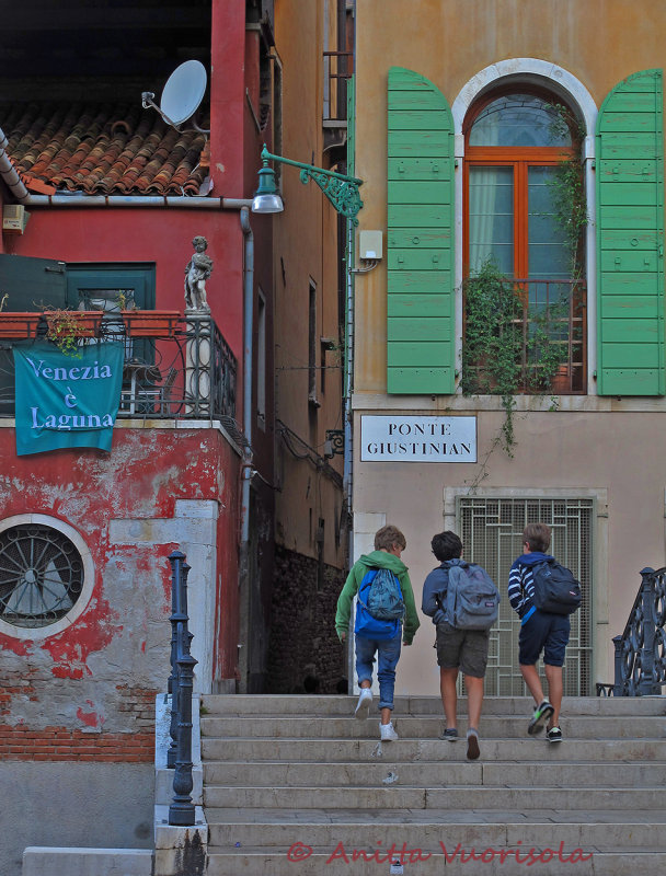 Hurrying to school, Venice