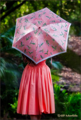 Hula Girl with Umbrella