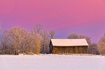 Winter Barn At Sunrise 20131130