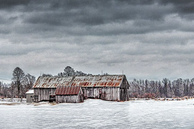 Barn Beyond Icy Pasture 20140112