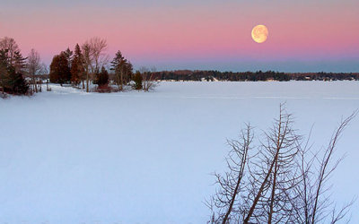 Dawn Moon Over Otter Lake 20140217