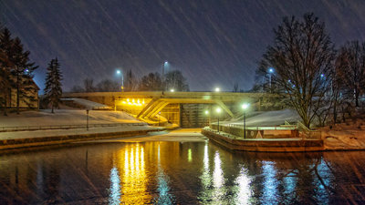 Beckwith Street Bridge On A Snowy Night 20140328