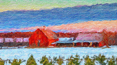 Red Barn At Sunrise P1010163-5 'Art'