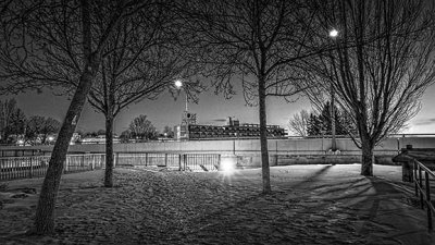 Dawn Beside The Combined Lock P1060228-30BW