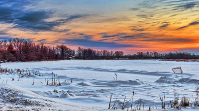 Irish Creek Hockey Rink At Sunrise 20150223