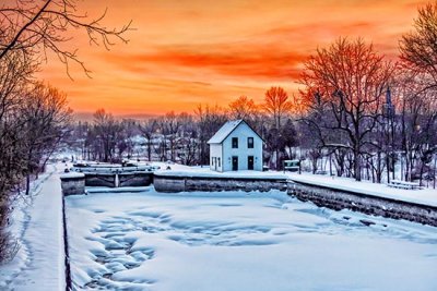 Merrickville Middle Lock At Sunrise 20150224