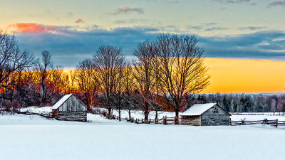 Winter Farmscape At Sunrise 20150309