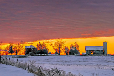 Winter Farm At Dawn P1000337-9