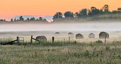 Bales In Sunrise Mist P1080198-200