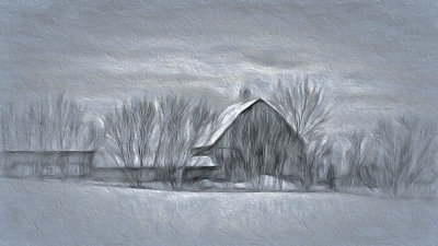 Barn In Winter P1170766-8 Art