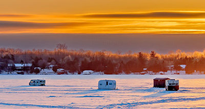 Ice Fishing RVs At Sunrise DSCN02923-5