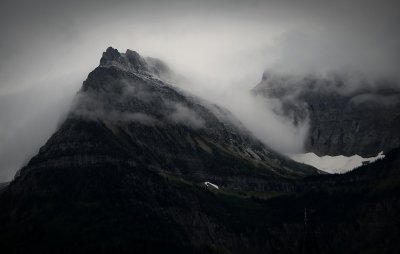 Wind, Snow and Clouds Around Rocky Mountain Peaks - Glacier National Park