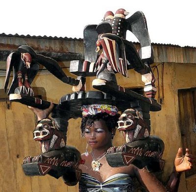 Korhogo. Ceremonial chair, later carried behind the initiate during  Poro ceremony