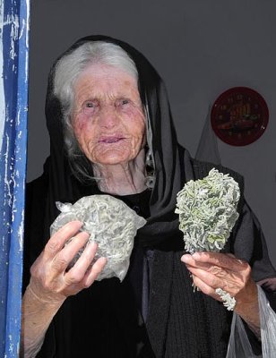 Old lady in Crete, Greece