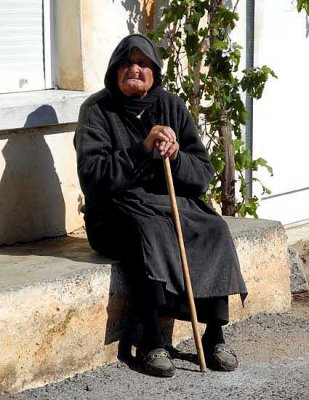 Old lady in Crete, Greece