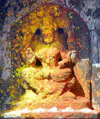 Image of goddess Yellamma , Yellamma temple,  Saundatti, Karnataka, India