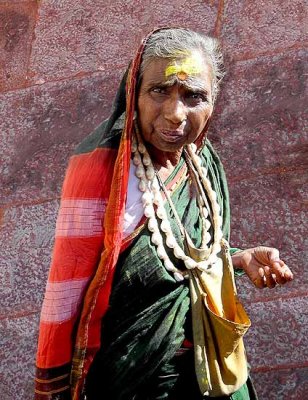 Devotee at Yellamma temple at Saundatti, Karnataka, India