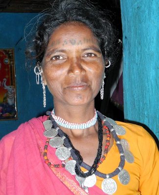 Baiga lady with typical tattoos