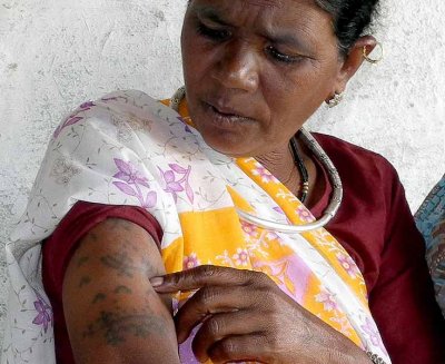 Baiga lady with tattoos