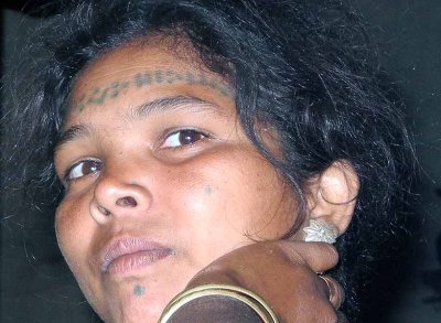 Baiga lady with typical tattoos