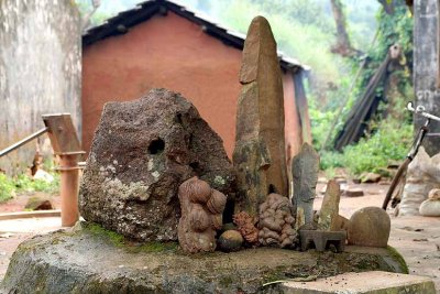 Sacred place with uncommon memorial stones in Juang village Gupta Lanja