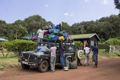 Loading the luggage