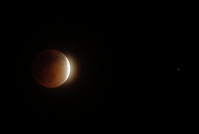 Entering Totality - Lunar Eclipse with Spica