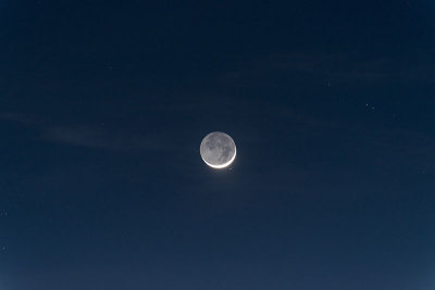 Starry Earthshine Moon