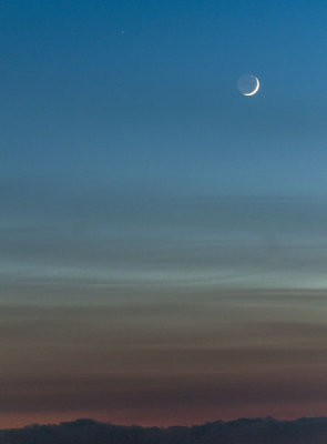The Setting Crescent Moon and Mercury