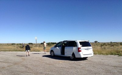 Stopping For the search of Mysterious black critters crossing the road