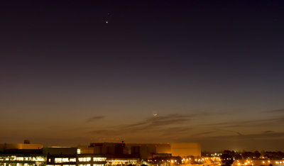 The Young Moon with Venus and Mars