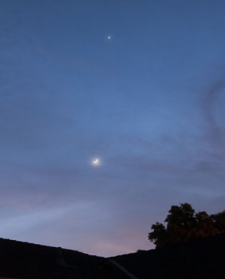 Venus and the Crescent Moon Setting