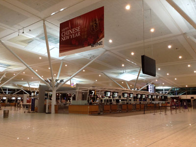 Early morning in the Brisbane International Terminal