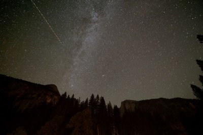 Milky Way over North Dome with Half Dome