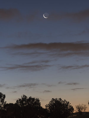 The Waning Crescent Moon and Mercury Rising
