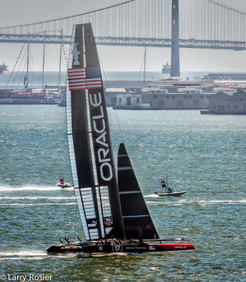 Oracle Team USA In Race 3 As Seen From Alcatraz