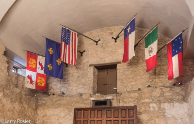 Flags In Church At The Alamo