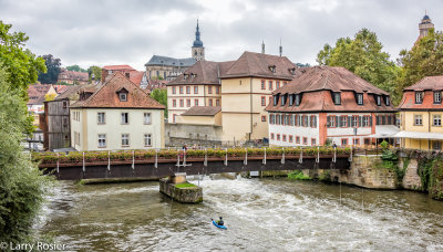 Kayaking on the  River Linker Regnitzarm, Bamberg