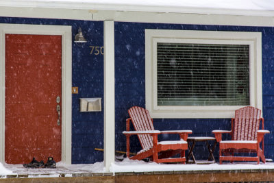 snow porch