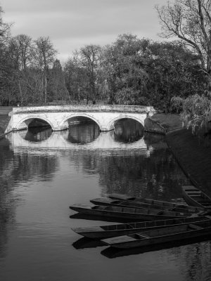 River Cam, bridge and punting boats