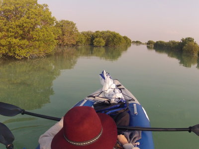 Entering mouth of channel